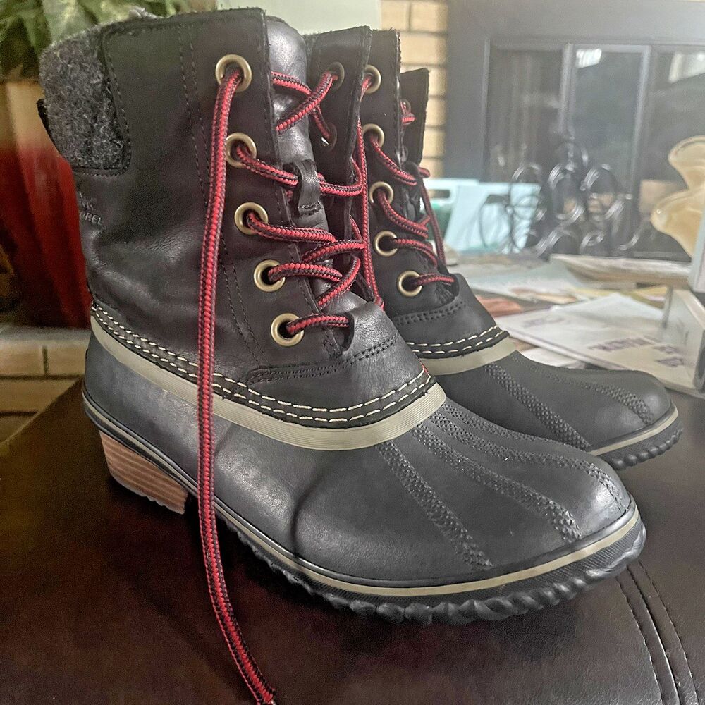 Sorel Womens 9 Slimpack Lace II Winter Boot Black Waterproof NL2348-010